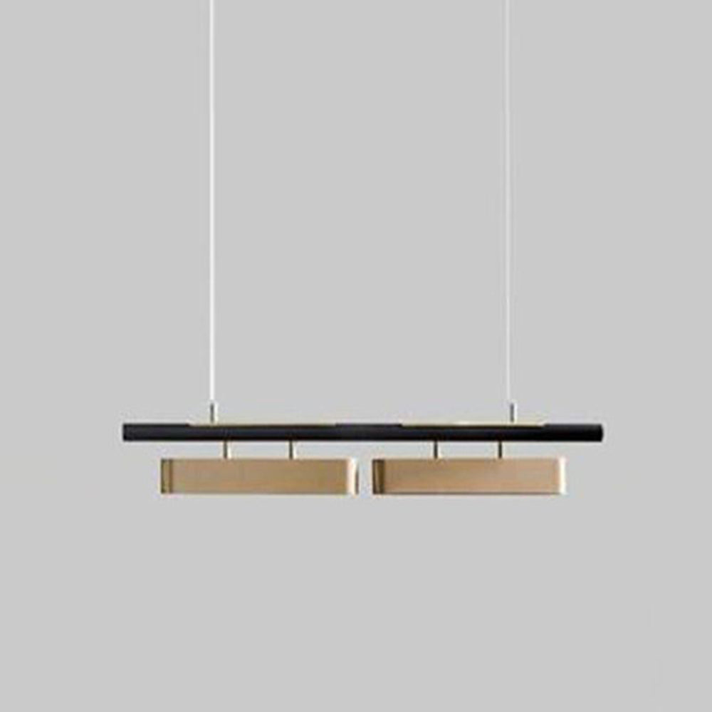 Black Brass Minimalist Rectangular Pendant Light